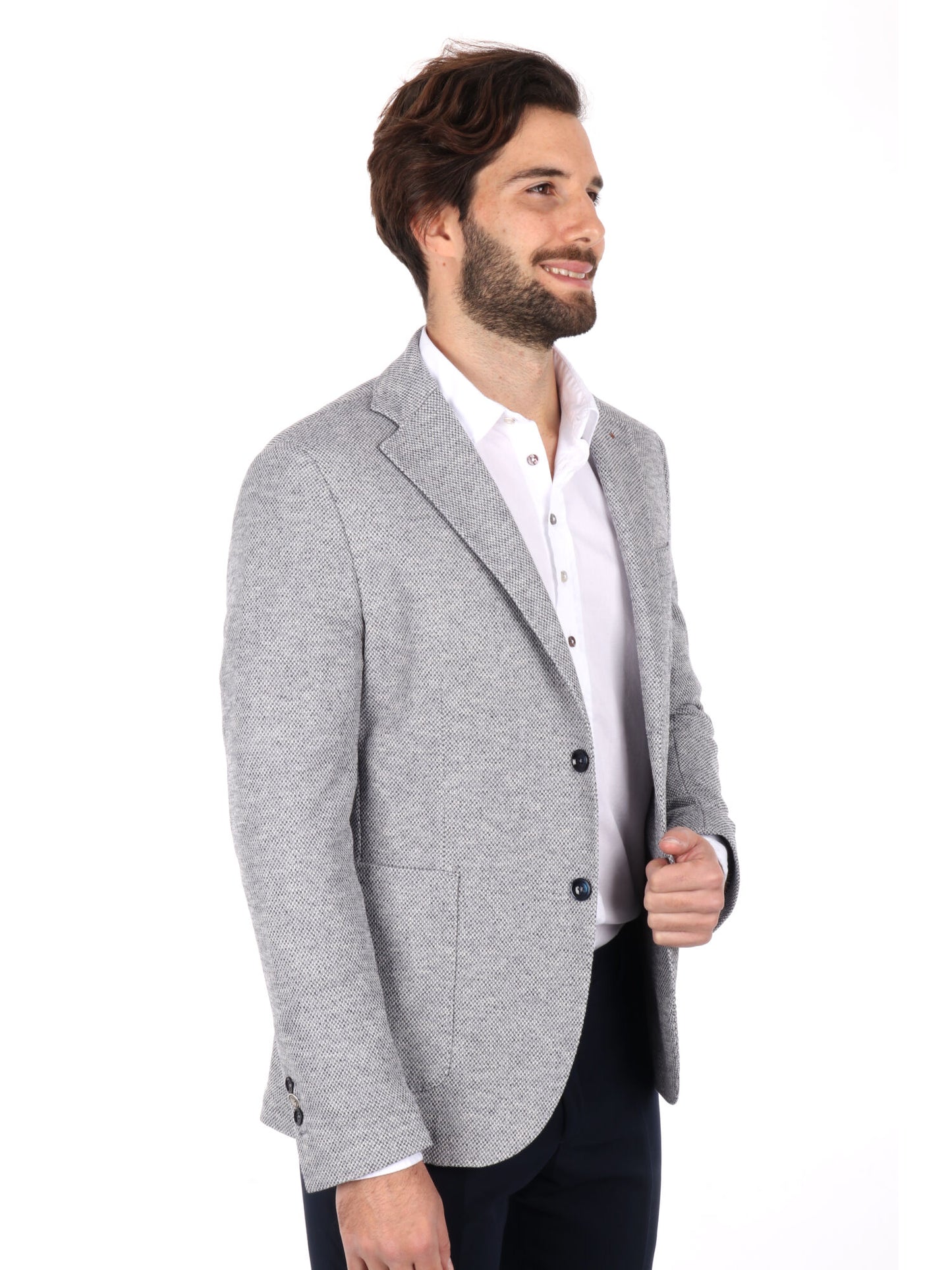 GIACCA MONOPETTO FB UOMO BLU-PANNA