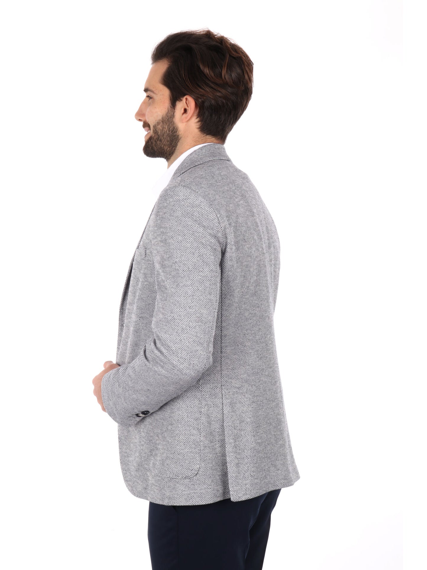 GIACCA MONOPETTO FB UOMO BLU-PANNA
