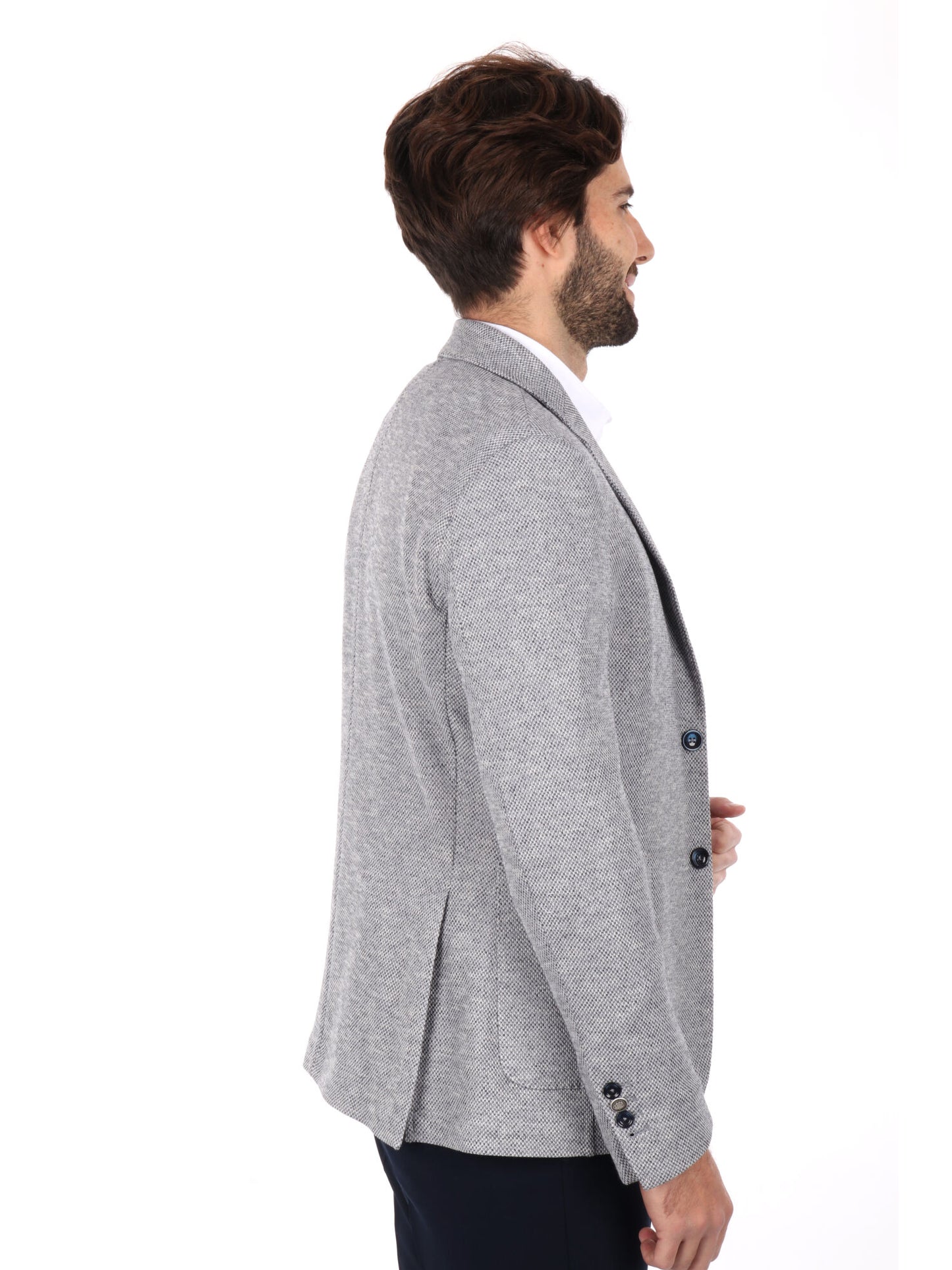 GIACCA MONOPETTO FB UOMO BLU-PANNA
