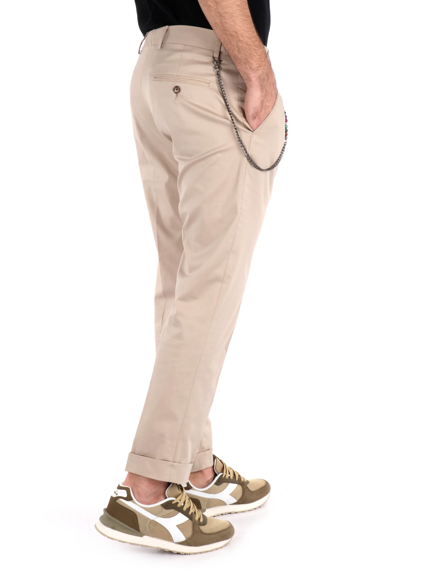 PANTALONE CON PENCES FB UOMO BEIGE
