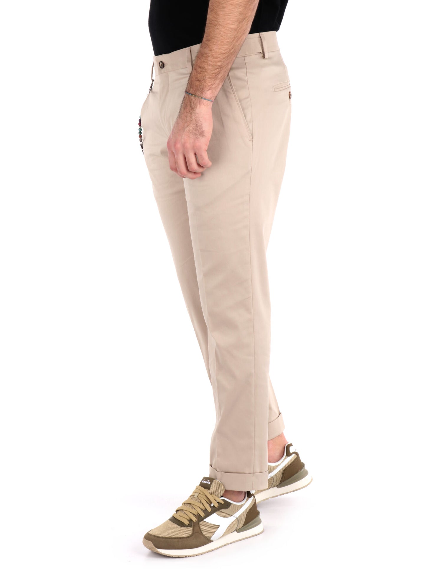 PANTALONE CON PENCES FB UOMO BEIGE
