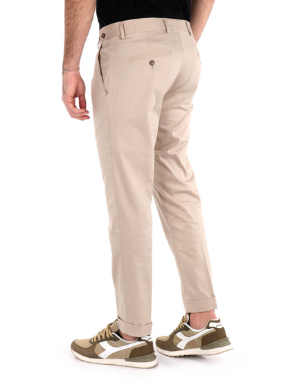 PANTALONE CON PENCES FB UOMO BEIGE