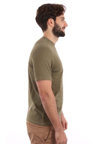 T-SHIRT PIQUE 40WEFT UOMO VERDE MILITARE