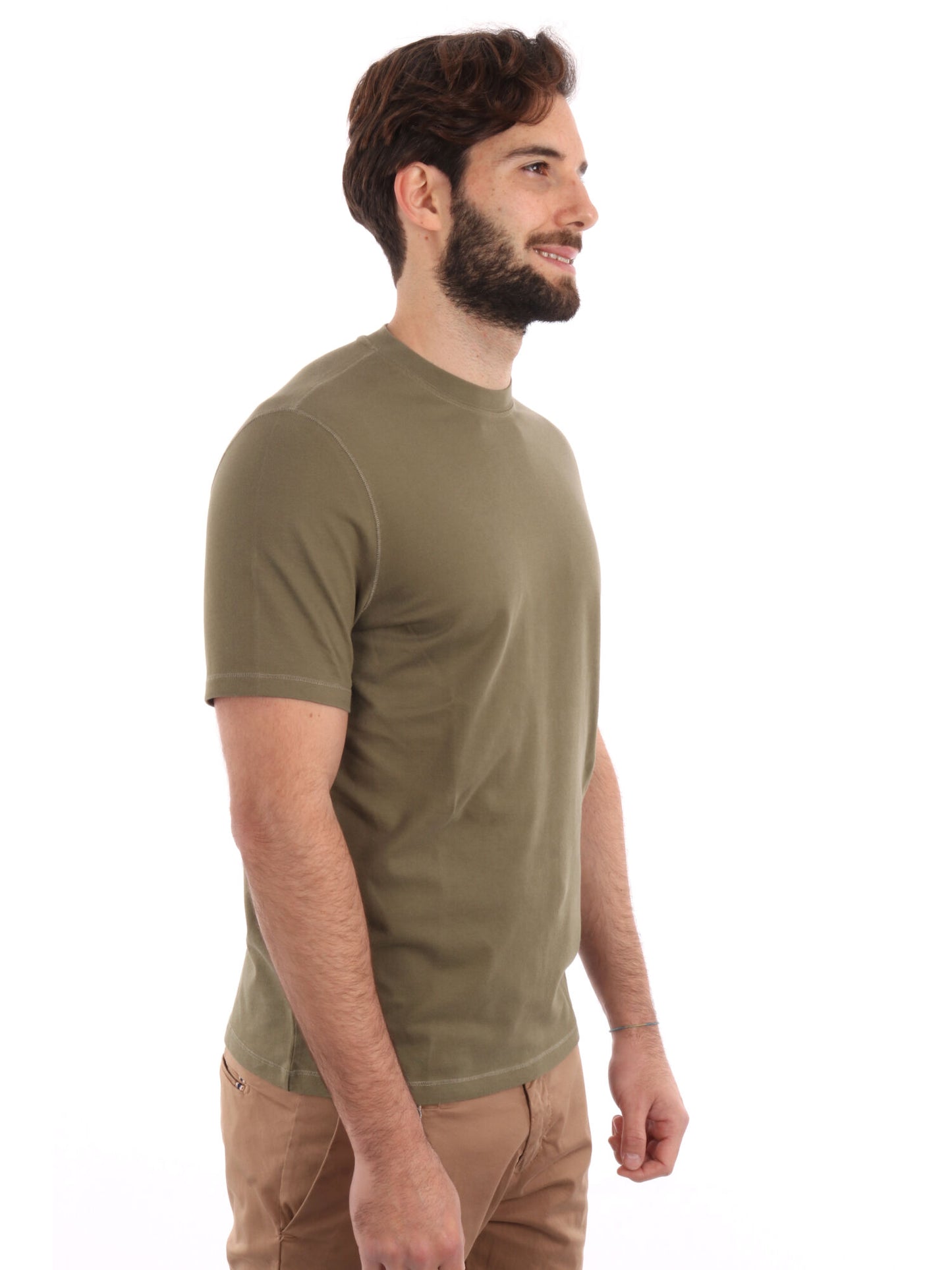 T-SHIRT PIQUE 40WEFT UOMO VERDE MILITARE
