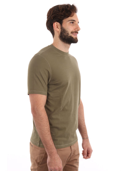T-SHIRT PIQUE 40WEFT UOMO VERDE MILITARE