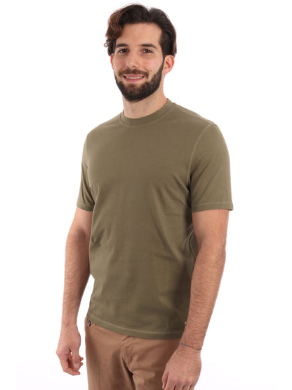 T-SHIRT PIQUE 40WEFT UOMO VERDE MILITARE