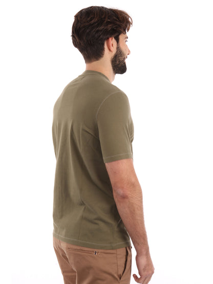 T-SHIRT PIQUE 40WEFT UOMO VERDE MILITARE