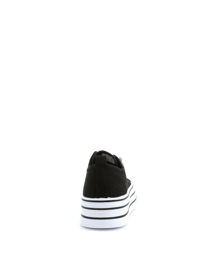 Sneakers platform Freddy in tessuto nero da donna con dettagli brillanti