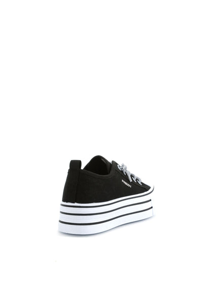 Sneakers platform Freddy in tessuto nero da donna con dettagli brillanti