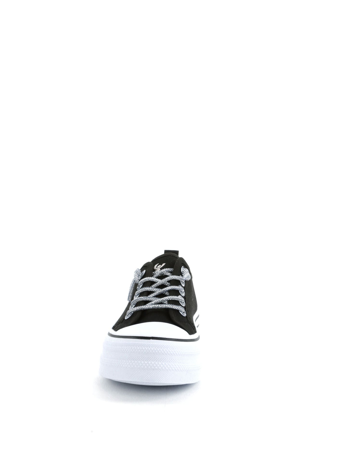 Sneakers platform Freddy in tessuto nero da donna con dettagli brillanti
