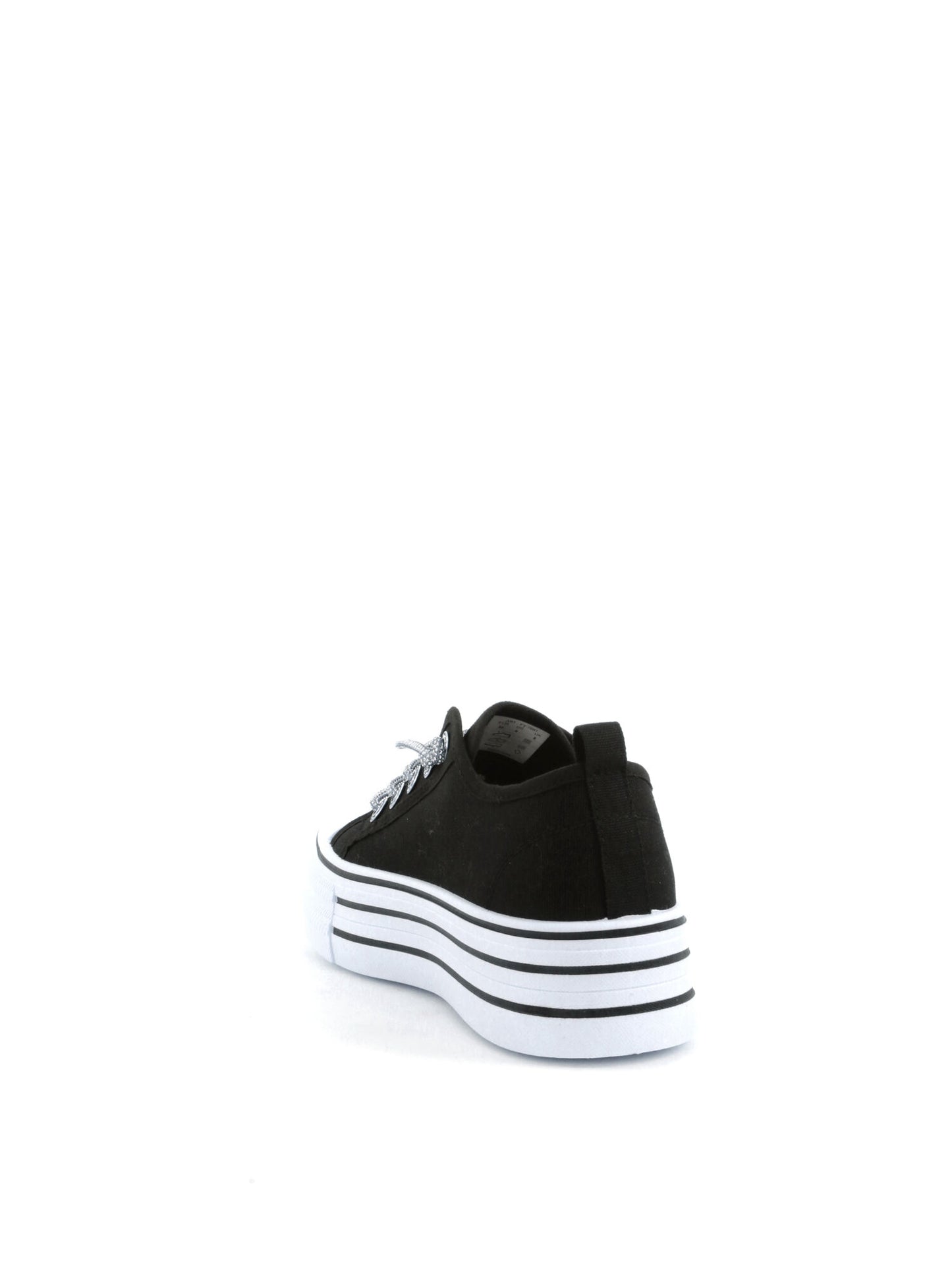 Sneakers platform Freddy in tessuto nero da donna con dettagli brillanti