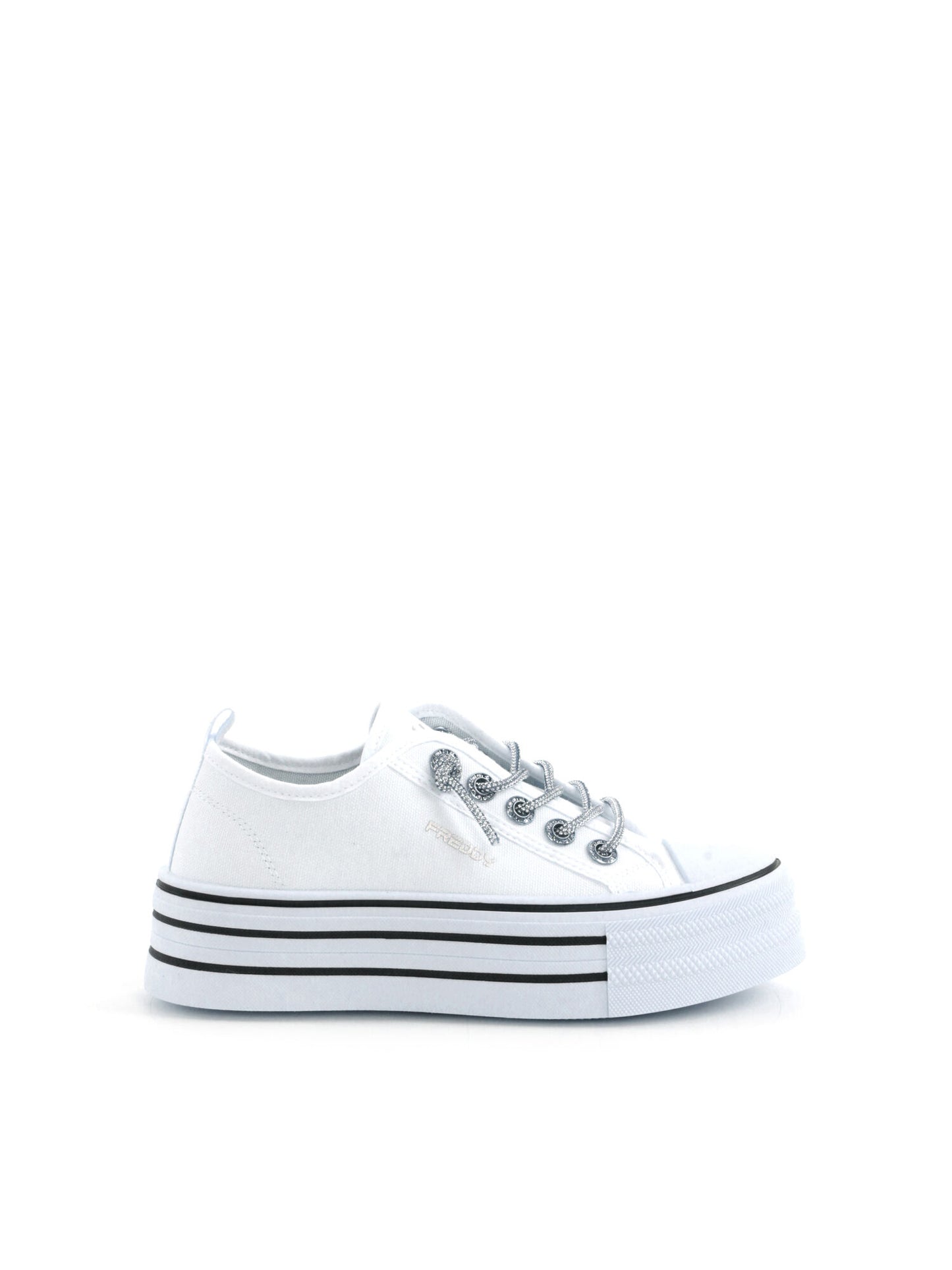 Sneakers platform in tela bianca da donna Freddy FY7681