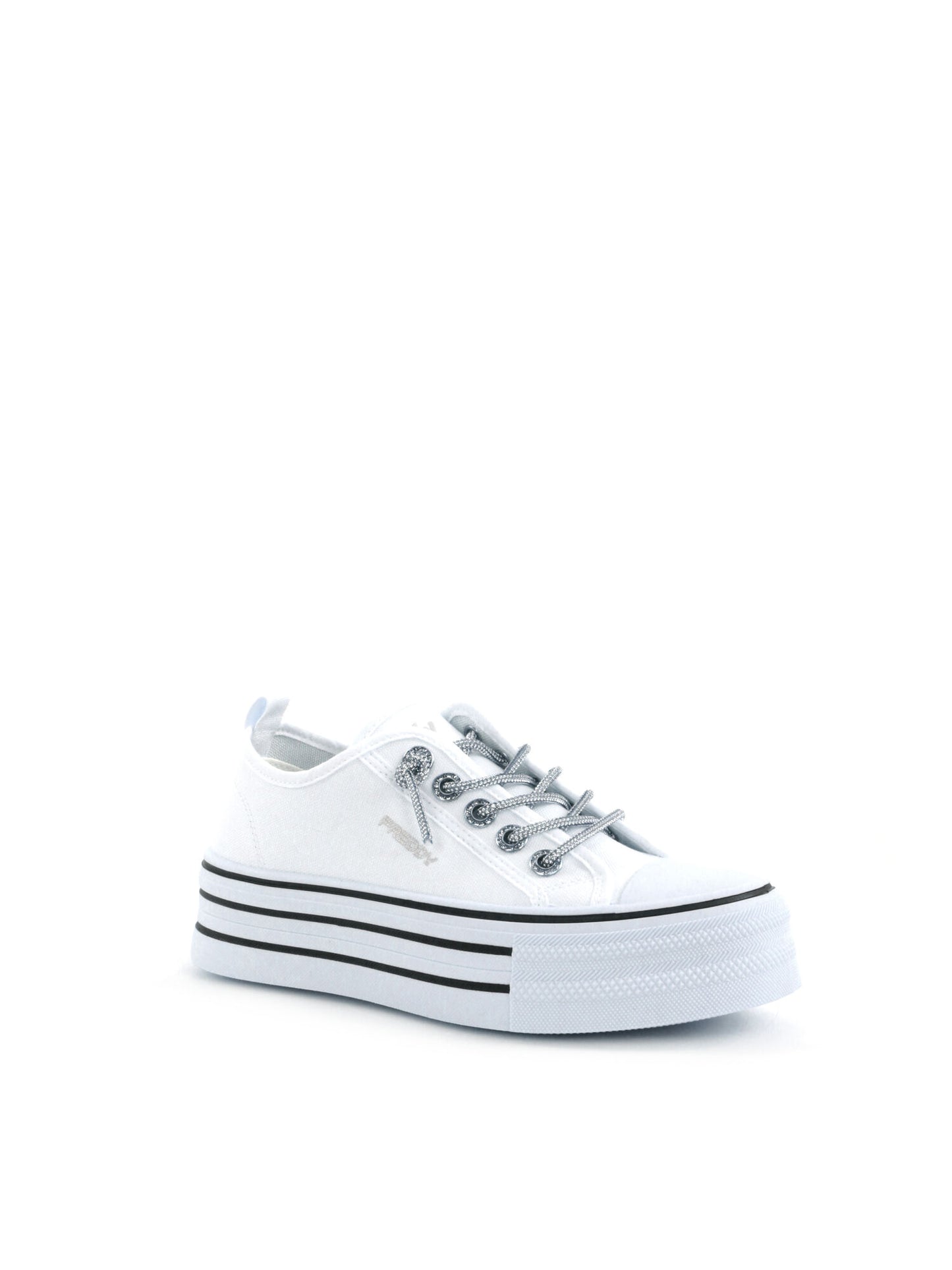 Sneakers platform in tela bianca da donna Freddy FY7681
