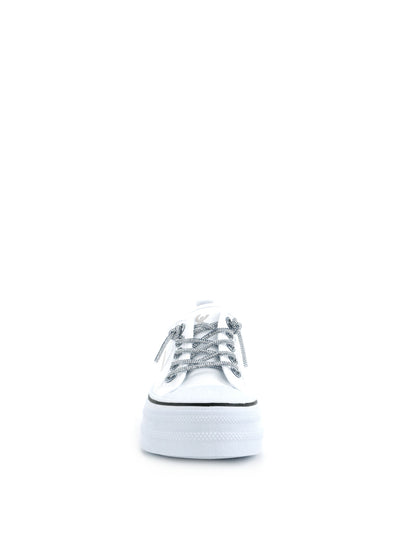 Sneakers platform in tela bianca da donna Freddy FY7681