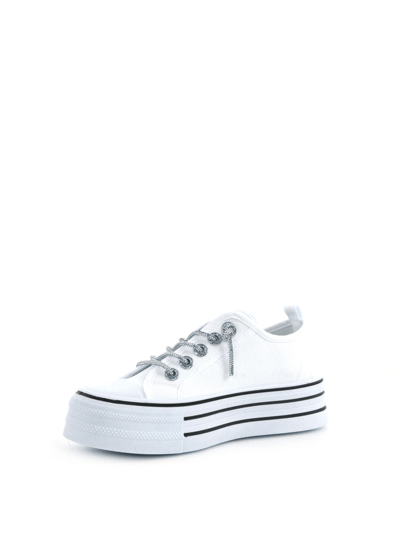 Sneakers platform in tela bianca da donna Freddy FY7681