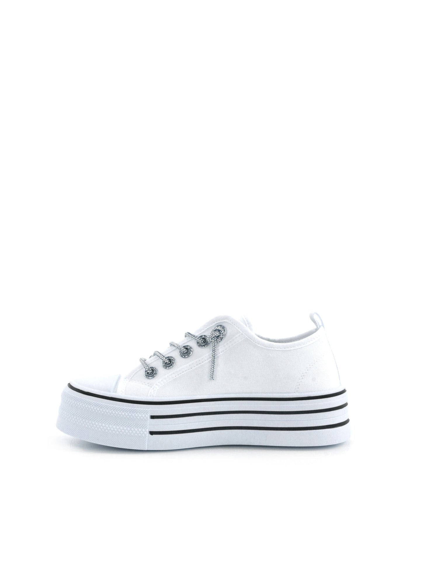 Sneakers platform in tela bianca da donna Freddy FY7681