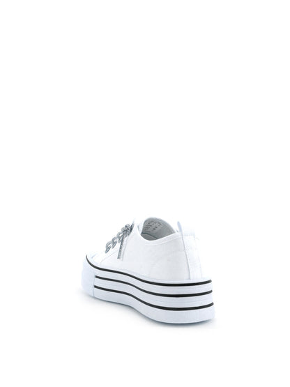 Sneakers platform in tela bianca da donna Freddy FY7681