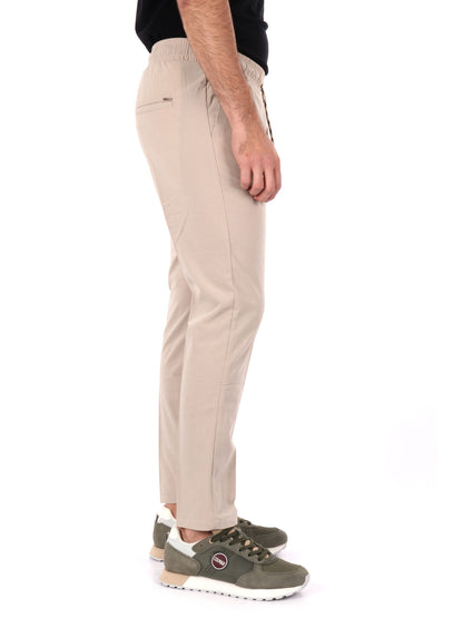 Pantalone casual da uomo Gianni Lupo beige con coulisse in vita