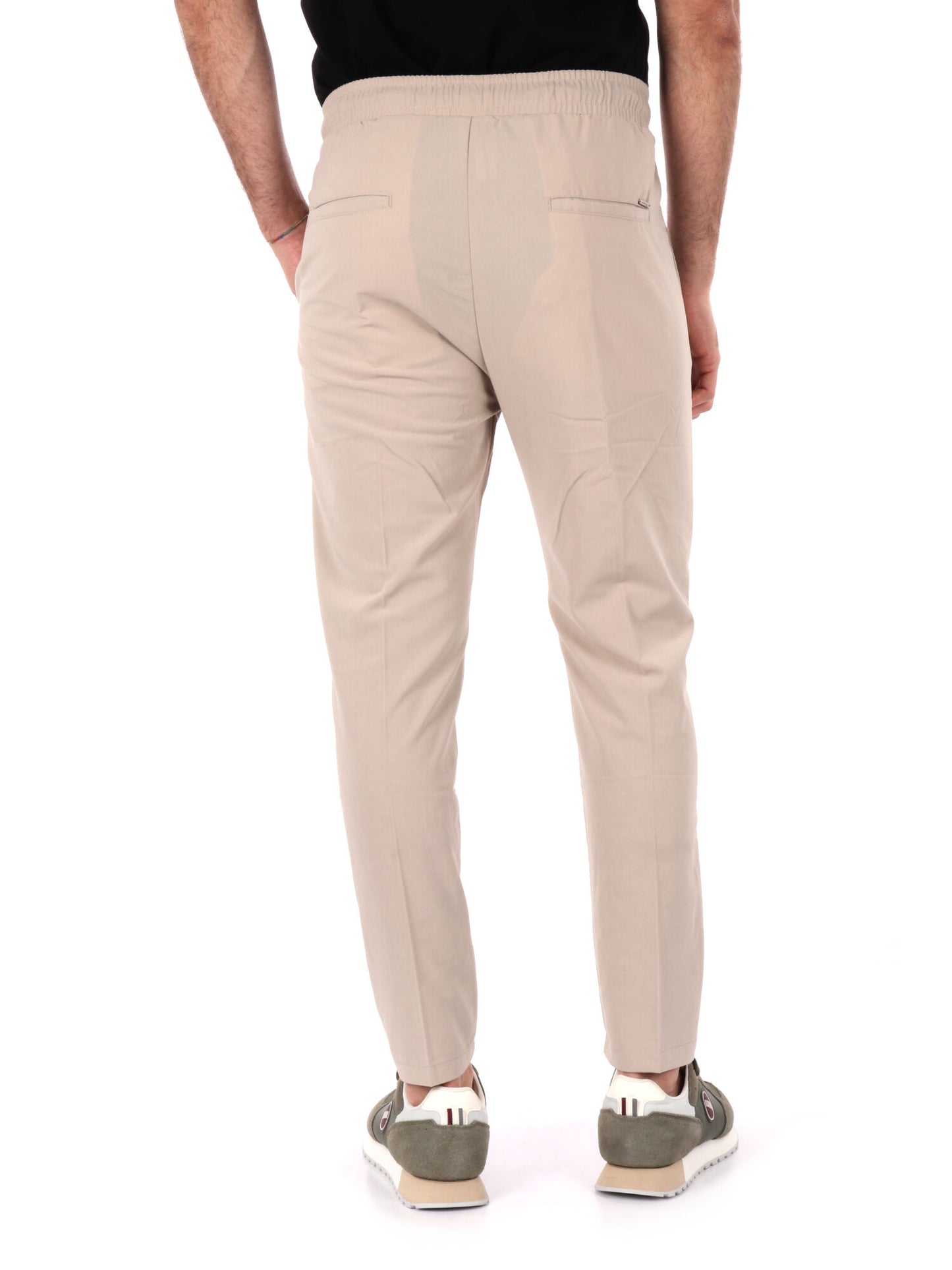 Pantalone casual da uomo Gianni Lupo beige con coulisse in vita