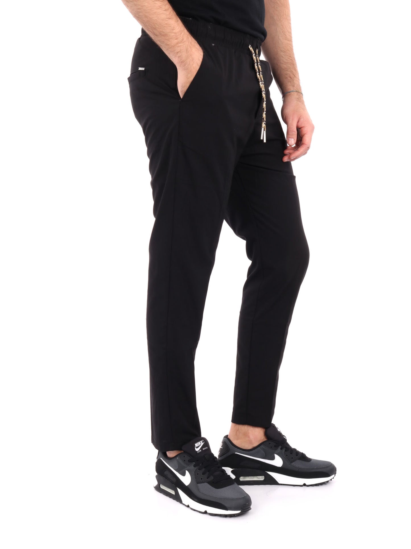 Gianni Lupo pantaloni casual da uomo in nero