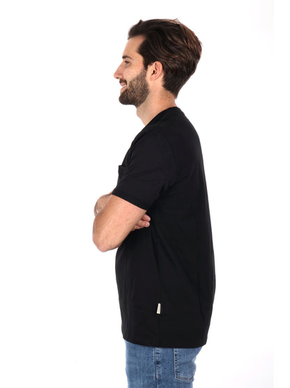 T-SHIRT CON TASCHINO GIANNI LUPO UOMO NERO