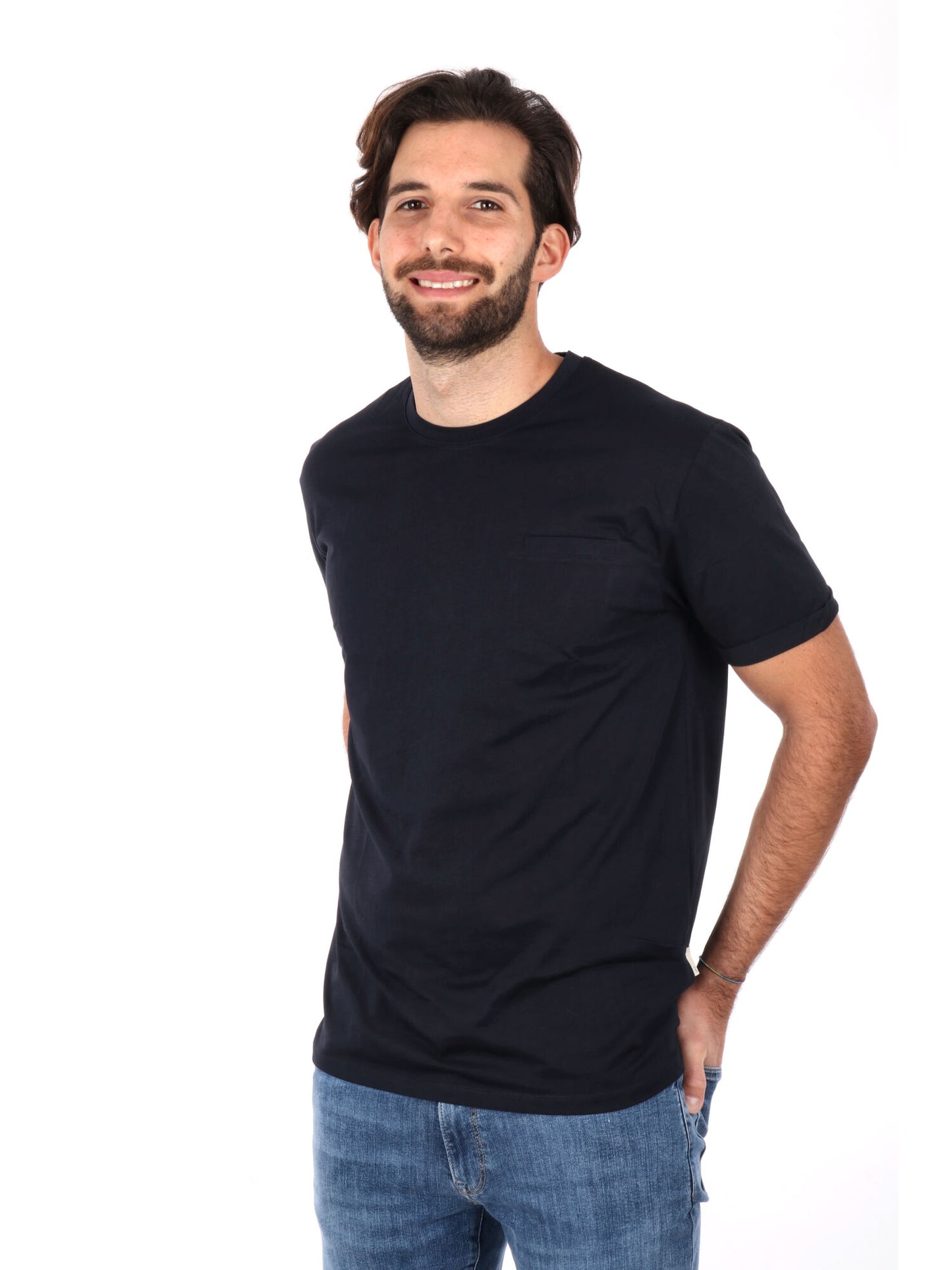 T-SHIRT CON TASCHINO GIANNI LUPO UOMO BLU