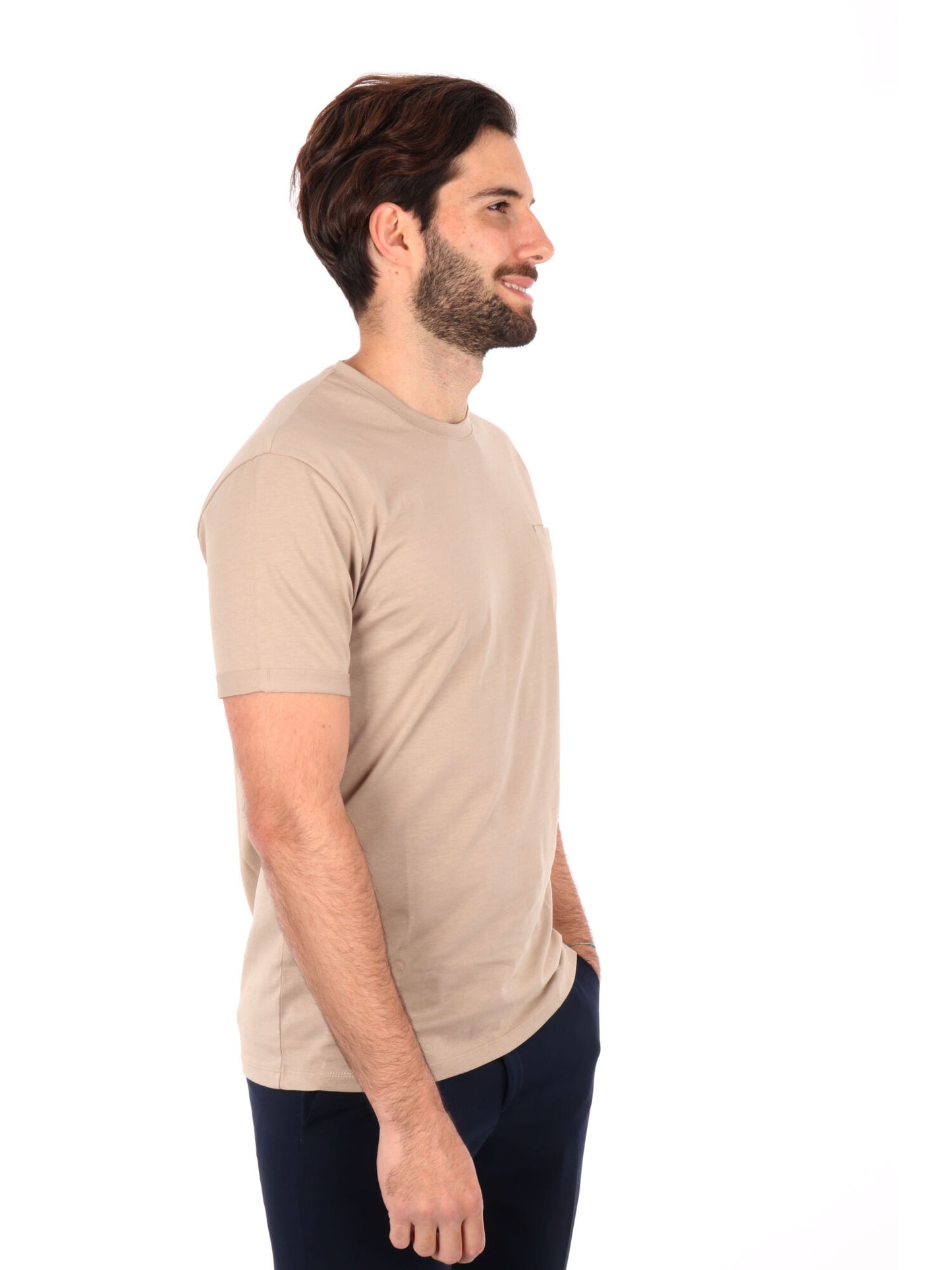 T-SHIRT CON TASCHINO GIANNI LUPO UOMO CAMEL