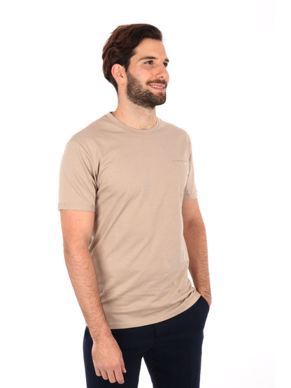 T-SHIRT CON TASCHINO GIANNI LUPO UOMO CAMEL