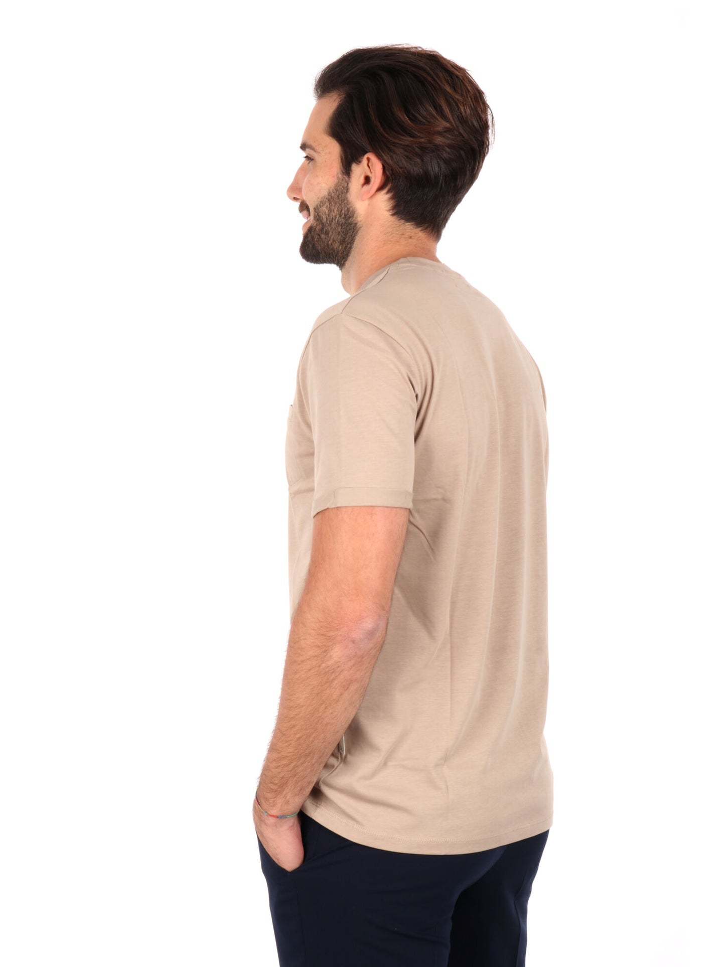 T-SHIRT CON TASCHINO GIANNI LUPO UOMO CAMEL