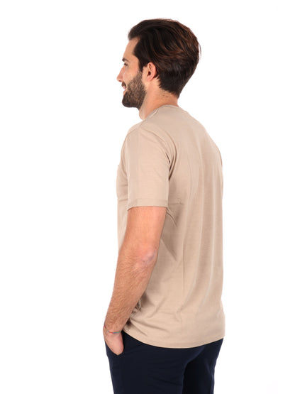 T-SHIRT CON TASCHINO GIANNI LUPO UOMO CAMEL