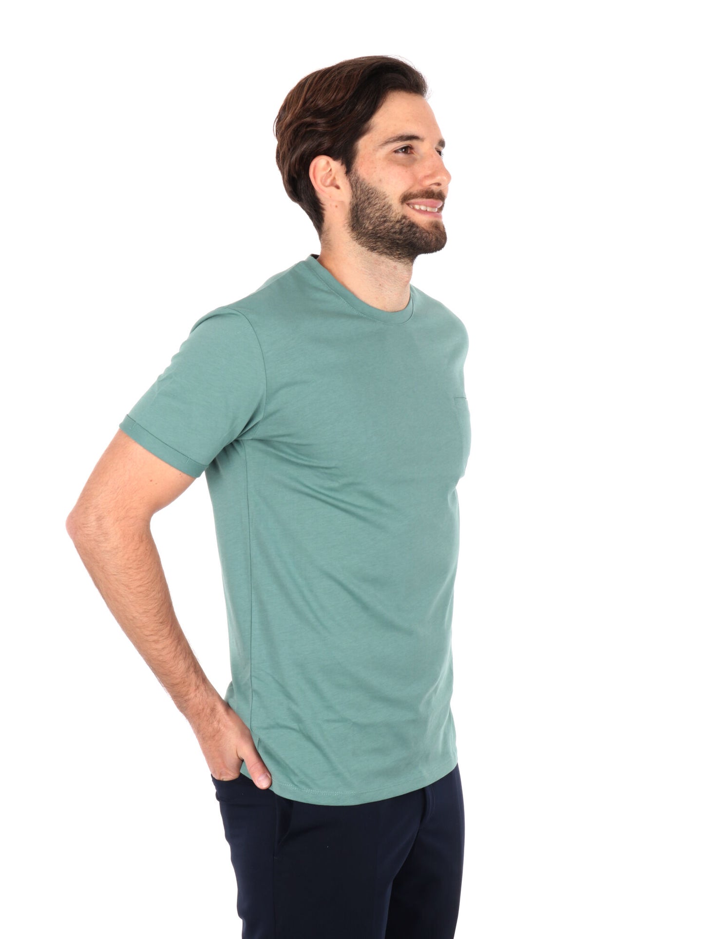 T-SHIRT CON TASCHINO GIANNI LUPO UOMO SALVIA