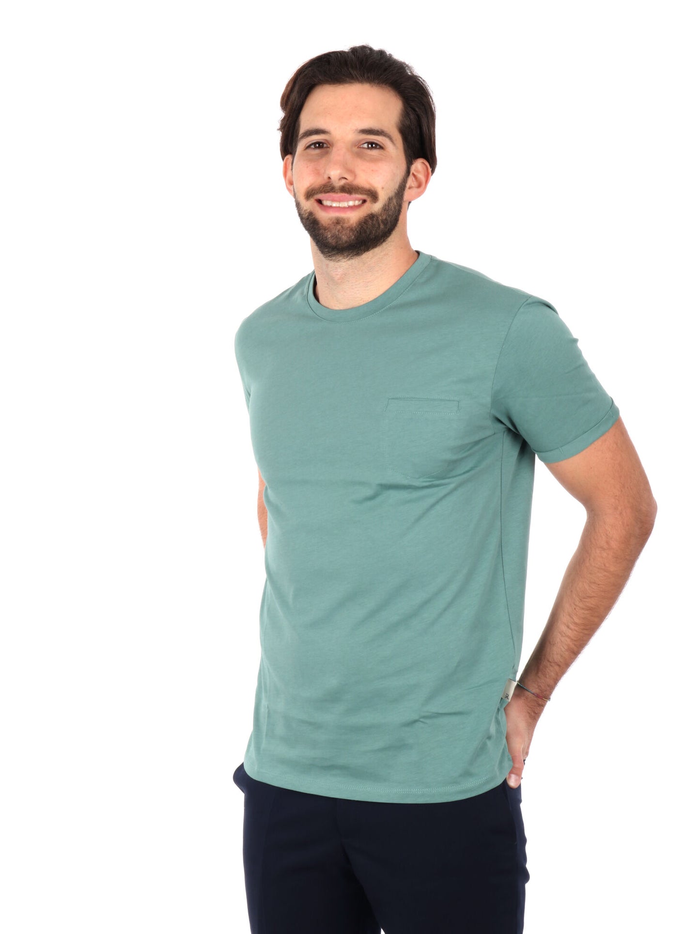 T-SHIRT CON TASCHINO GIANNI LUPO UOMO SALVIA