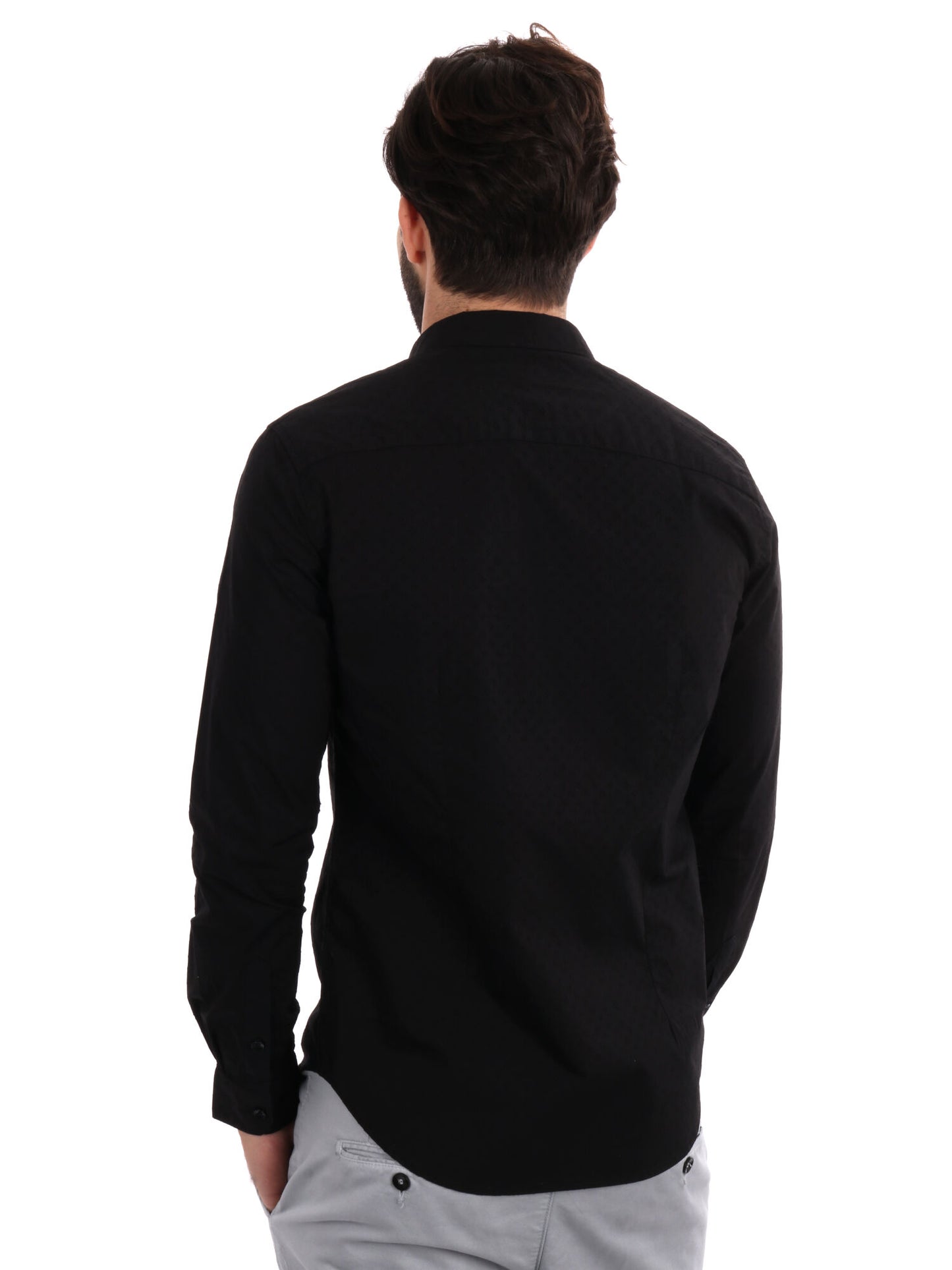 CAMICIA TRAFORATA GIANNI LUPO UOMO NERO
