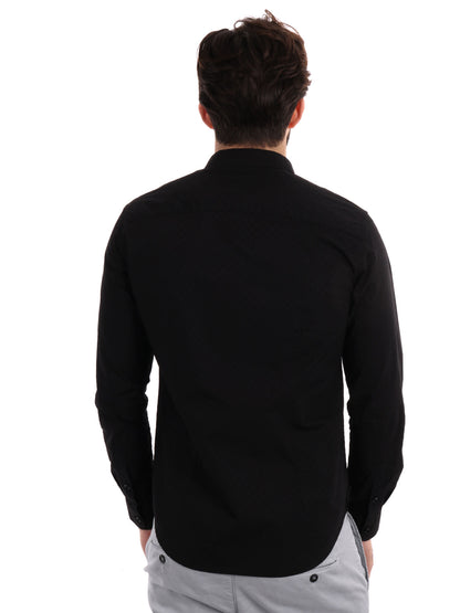 CAMICIA TRAFORATA GIANNI LUPO UOMO NERO
