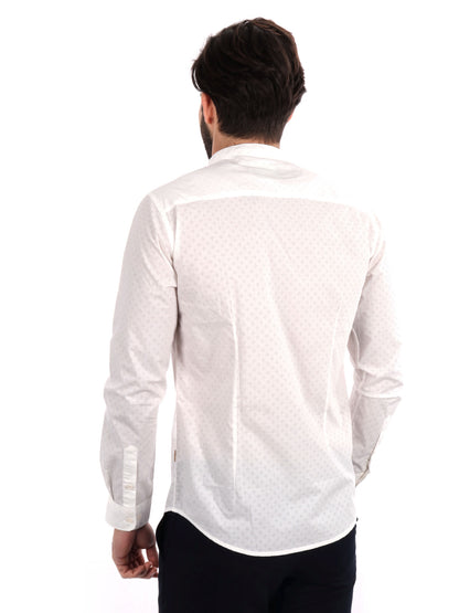 CAMICIA TRAFORATA COLLO COREANO GIANNI LUPO UOMO BIANCO