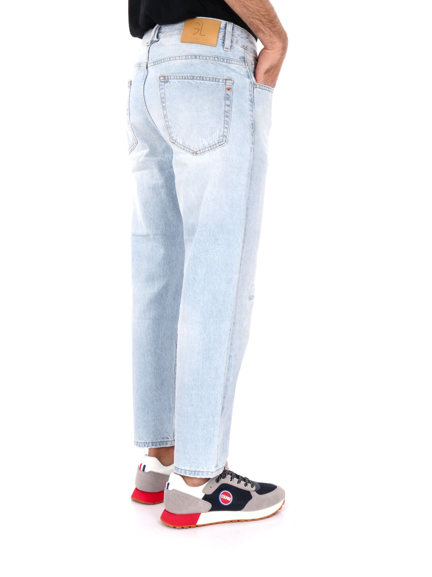 Jeans denim dad con strappi casual da uomo Gianni Lupo