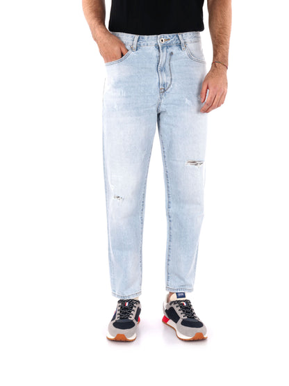 DENIM DAD CON STRAPPI GIANNI LUPO UOMO JEANS CHIARO
