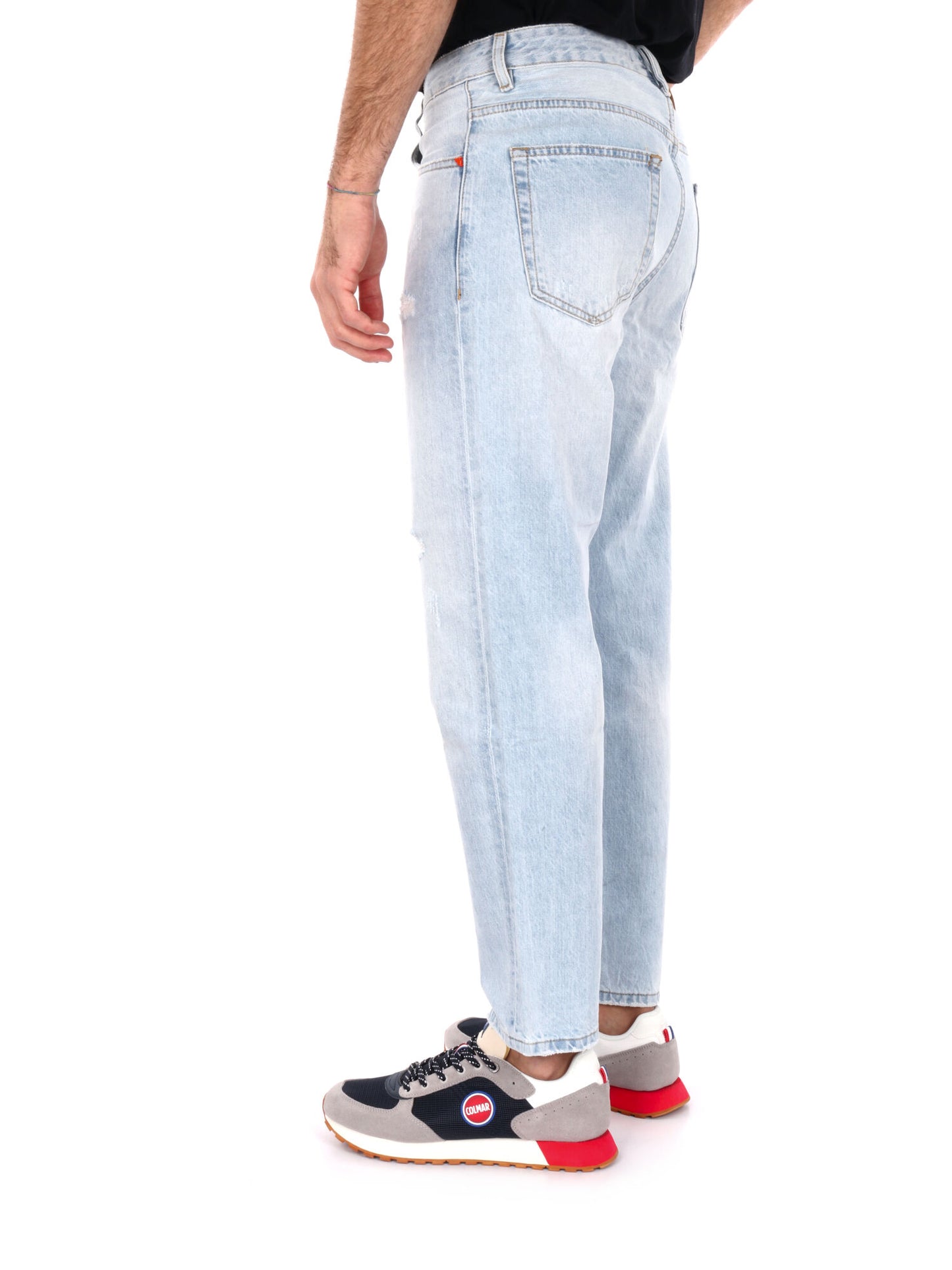 DENIM DAD CON STRAPPI GIANNI LUPO UOMO JEANS CHIARO