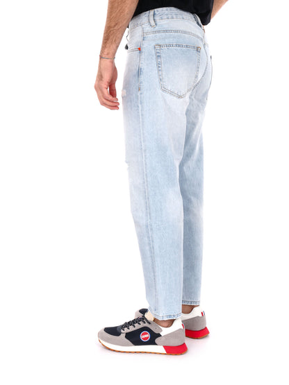 Jeans denim dad con strappi casual da uomo Gianni Lupo