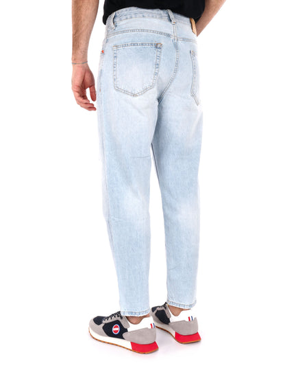 DENIM DAD CON STRAPPI GIANNI LUPO UOMO JEANS CHIARO