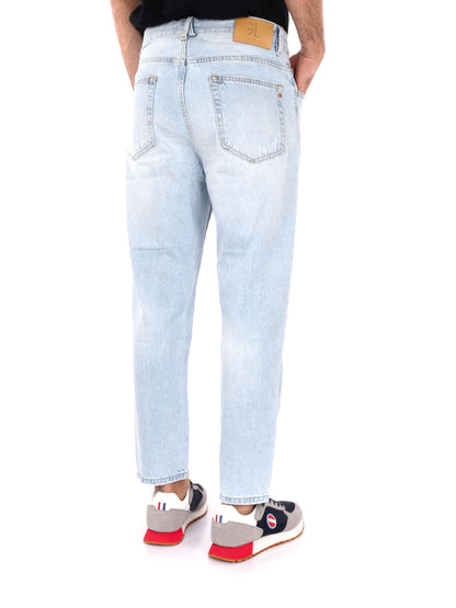 DENIM DAD CON STRAPPI GIANNI LUPO UOMO JEANS CHIARO