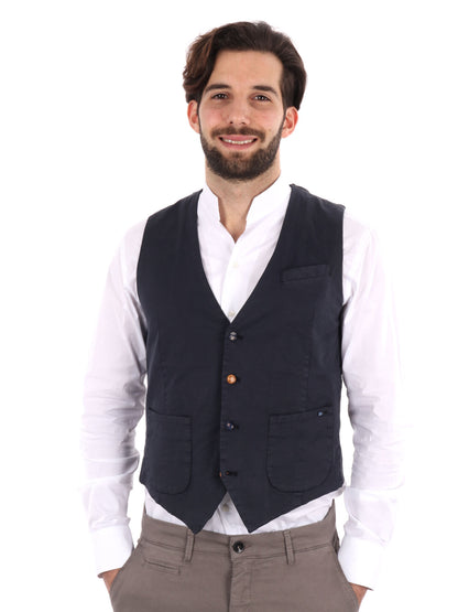 Gilet Gianni Lupo da uomo blu per occasioni casual