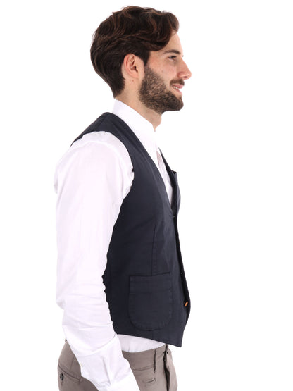 GILET GIANNI LUPO UOMO BLU