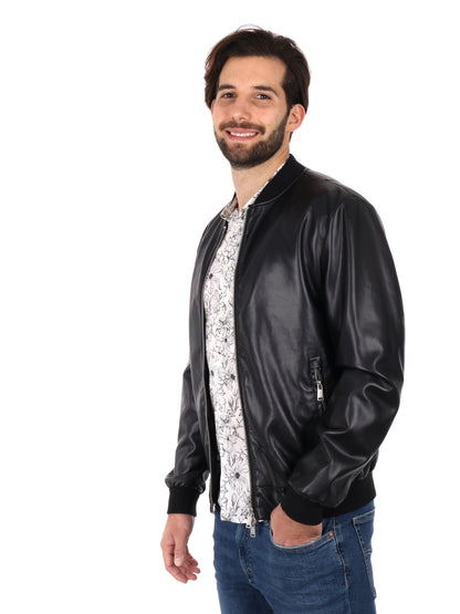 GIUBBINO BOMBER GIANNI LUPO UOMO NERO