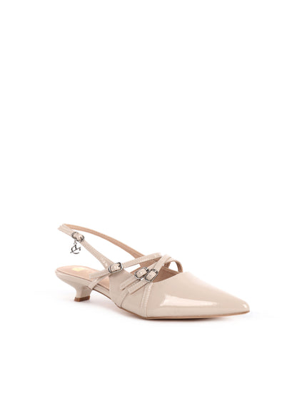 SLINGBACK BASSA IN VERNICE CLYO' DONNA BEIGE