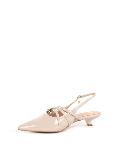 SLINGBACK BASSA IN VERNICE CLYO' DONNA BEIGE