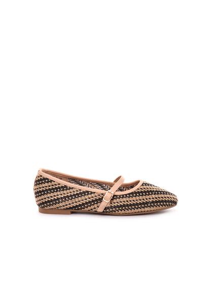 BALLERINA IN RAFIA CLYO' DONNA NERO BEIGE