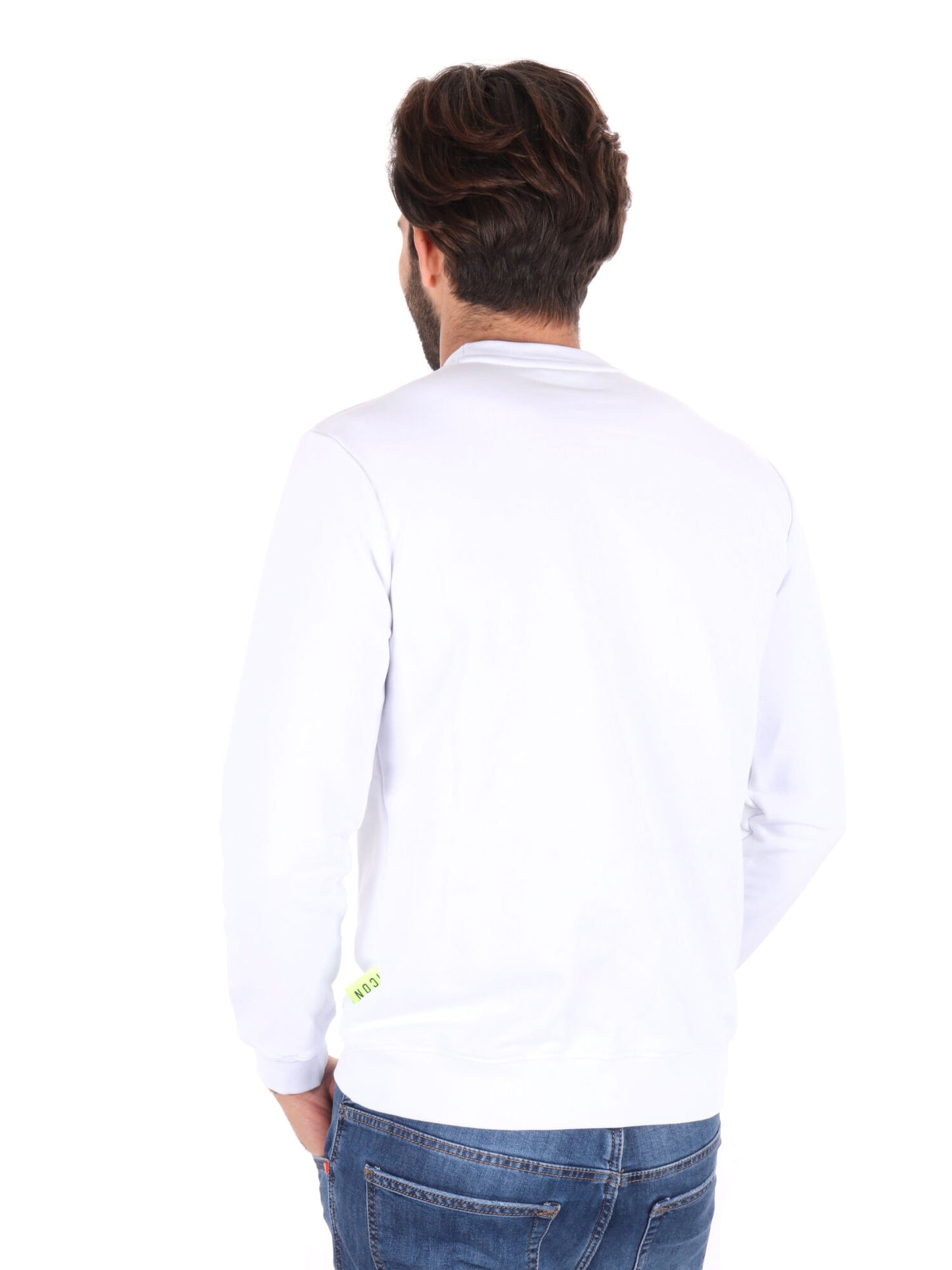 FELPA BASIC CON MAXI LOGO ICON UOMO BIANCO