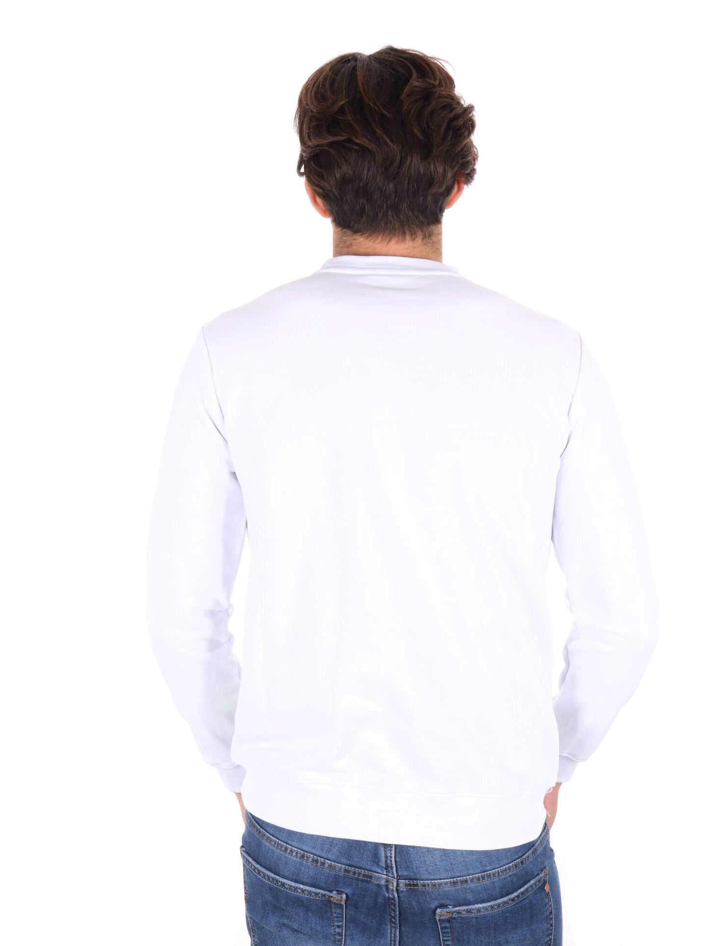 FELPA BASIC CON MAXI LOGO ICON UOMO BIANCO
