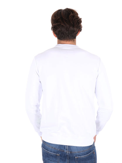 FELPA BASIC CON MAXI LOGO ICON UOMO BIANCO